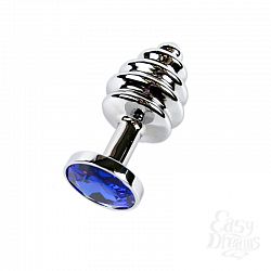 Маленькая витая пробка с кристаллом, серебристая, 7,5 см., Фиолетовый Маленькая витая пробка с кристаллом, серебристая, 7,5 см., Фиолетовый