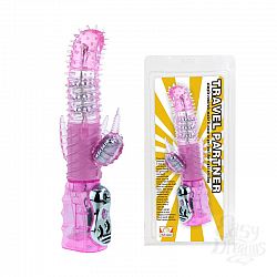 Розовый вибромассажер с ротацией, клиторальной стимуляцией и анальным хвостиком - 25,5 см. Розовый вибромассажер с ротацией, клиторальной стимуляцией и анальным хвостиком - 25,5 см.