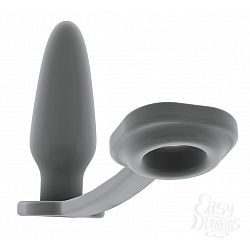 Серая анальная пробка-конус с эрекционным кольцом SONO 1 - 7,4 см. Серая анальная пробка-конус с эрекционным кольцом SONO 1 - 7,4 см.