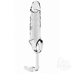 Прозрачная насадка на пенис с анальным стимулятором SONO 19 Прозрачная насадка на пенис с анальным стимулятором SONO 19