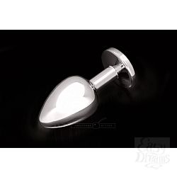 Маленькая серебристая анальная пробка с круглым кончиком и кристаллом - 7 см, Красный Маленькая серебристая анальная пробка с круглым кончиком и кристаллом - 7 см, Красный