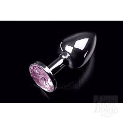 Маленькая серебристая анальная пробка с круглым кончиком и розовым кристаллом - 7 см. Маленькая серебристая анальная пробка с круглым кончиком и розовым кристаллом - 7 см.