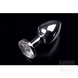 Маленькая серебристая анальная пробка с круглым кончиком и прозрачным кристаллом - 7 см. Маленькая серебристая анальная пробка с круглым кончиком и прозрачным кристаллом - 7 см.