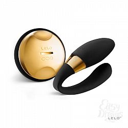Чёрный вибратор для пар Tiani 24K Obsidian Black с декором из золота Чёрный вибратор для пар Tiani 24K Obsidian Black с декором из золота