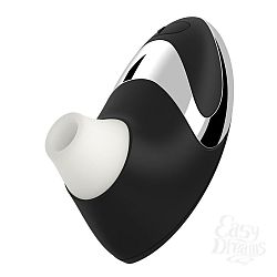 Чёрный бесконтактный стимулятор с хромированной вставкой Womanizer W500 Black Chrome Чёрный бесконтактный стимулятор с хромированной вставкой Womanizer W500 Black Chrome