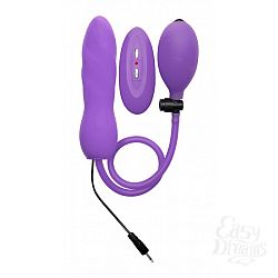 Фиолетовый расширяющийся анальный виброплаг с грушей - 14,5 см. Фиолетовый расширяющийся анальный виброплаг с грушей - 14,5 см.