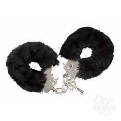 Чёрные меховые наручники с ключиками Furry Handcuffs Чёрные меховые наручники с ключиками Furry Handcuffs