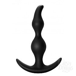  Чёрная анальная пробка Bent Anal Plug Black - 13 см.