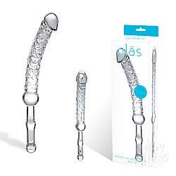 Фаллос из стекла с рукоятью CURVE TEXTURED LOVE WAND GLAS-14  Фаллос из стекла с рукоятью CURVE TEXTURED LOVE WAND GLAS-14