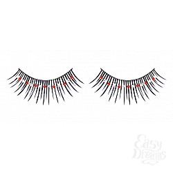 Ресницы чёрные с красными и серебряными стразами Ресницы чёрные с красными и серебряными стразами