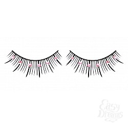 Ресницы чёрные с розовыми стразами Ресницы чёрные с розовыми стразами