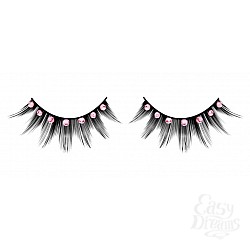 Ресницы чёрные с розовыми стразами Ресницы чёрные с розовыми стразами