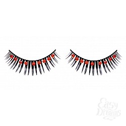 Ресницы чёрные с красными стразами Ресницы чёрные с красными стразами