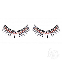 Ресницы чёрные с красными стразами Ресницы чёрные с красными стразами