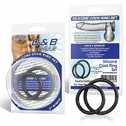  ����� �� ���� ������ ����������� ����� ������� �������� SILICONE COCK RING SET BLM4005-BLK