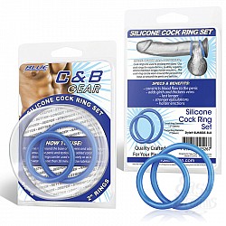  ����� �� ���� ������� ����������� ����� ������� �������� SILICONE COCK RING SET BLM4005-BLU