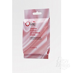 Влажные салфетки Ovie для инт. Гигиены с молочной кислотой № 15 Влажные салфетки Ovie для инт. Гигиены с молочной кислотой № 15