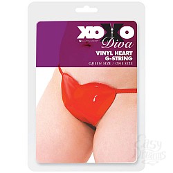 Красные виниловые стринги-сердце DIVA 2-1007HXOD  Красные виниловые стринги-сердце DIVA 2-1007HXOD