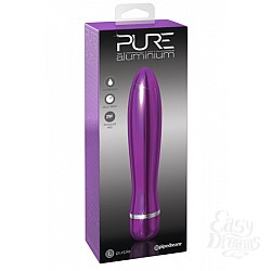 Вибромассажер PURE ALUMINIUM - PURPLE LARGE рельефный фиолетовый Вибромассажер PURE ALUMINIUM - PURPLE LARGE рельефный фиолетовый