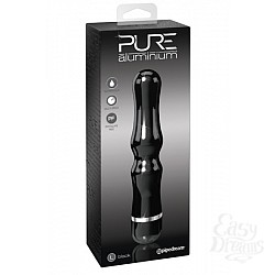 Вибромассажер PURE ALUMINIUM - BLACK LARGE рельефный черный Вибромассажер PURE ALUMINIUM - BLACK LARGE рельефный черный