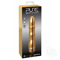 Вибромассажер PURE ALUMINIUM - GOLD LARGE рельефный золотистый Вибромассажер PURE ALUMINIUM - GOLD LARGE рельефный золотистый