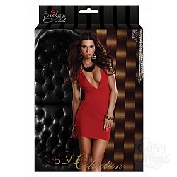Платье с глубоким декольте MINI DRESS W PLUNGING V-NECK RED L 882693-RED-L Платье с глубоким декольте MINI DRESS W PLUNGING V-NECK RED L 882693-RED-L