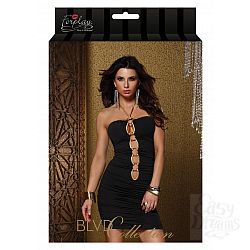  ������ � �������  �������� �� ����� TRIMMED HALTER MINI DRESS BLACK S 882671-BLACK-S