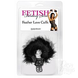 Металлические наручники Feather Love Cuffs с черным пухом Металлические наручники Feather Love Cuffs с черным пухом