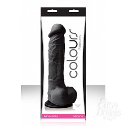 Черный фаллоимитатор Colours - 8 на присоске Черный фаллоимитатор Colours - 8 на присоске