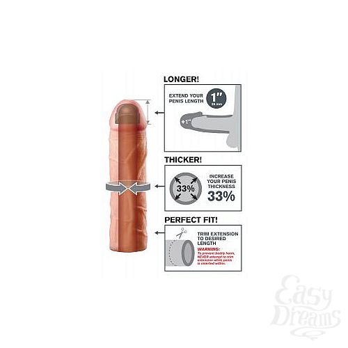 Фотография 3  Телесная насадка Perfect 1 Extension - 17 см.