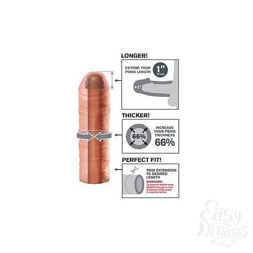 Фотография 3  Реалистичная насадка Mega 1 Extension - 17 см. 