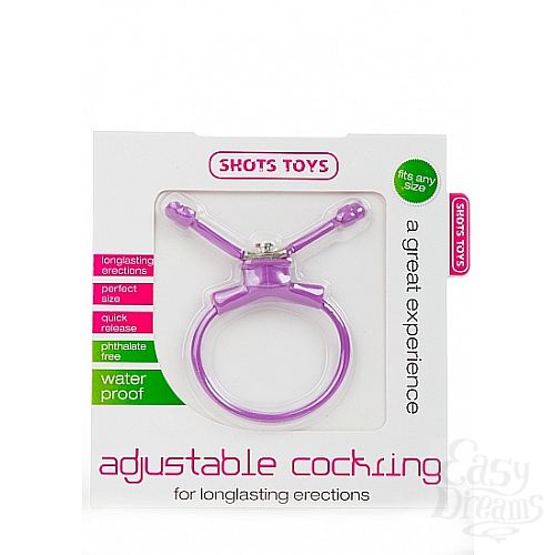 ���������� 2  ����������� ����� Adjustable Cockring Purple SH-SHT156PUR