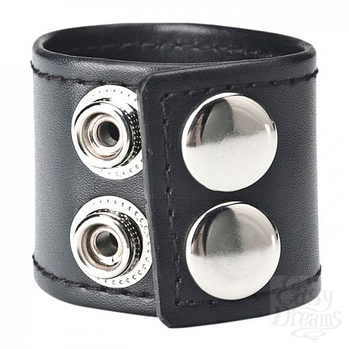 Фотография 2  Хомут-утяжка для мошонки из искусственной кожи на клепках SNAP BALL STRETCHER