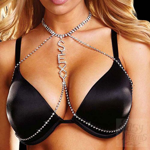 ���������� 2  ��������� ��� �����  SEXY  Rhinestone Open Bra