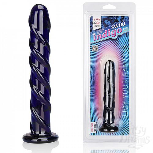 Фотография 1:  Фаллоимитатор цвета индиго Swirl Indigo - 16 см. Фотография 1:  Фаллоимитатор цвета индиго Swirl Indigo - 16 см.