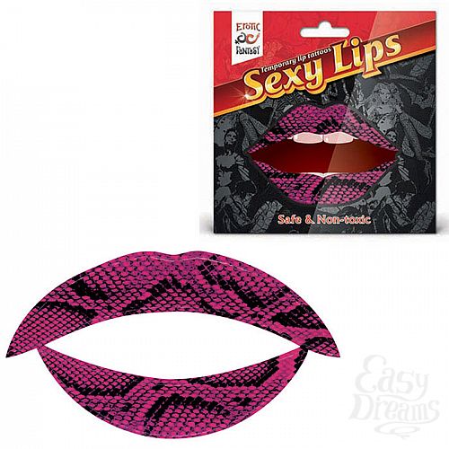 Фотография 1:  Lip Tattoo Фиолетовая змея