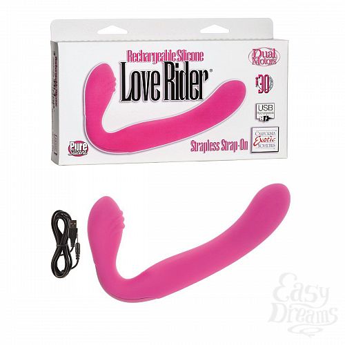 ���������� 2  �������������� ����������������� ������� Rechargeable Silicone Love Rider Strapless Strap-On