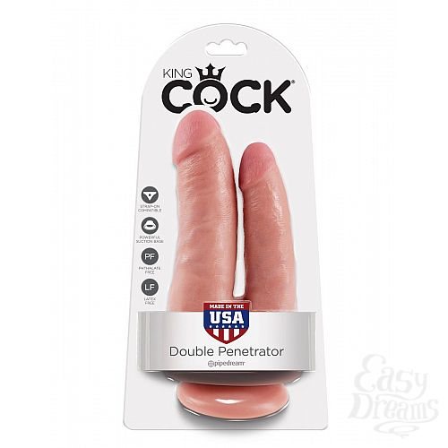 Фотография 5  Фаллоимитатор для двойного проникновения DOUBLE PENETRATOR на присоске - 20,9 см.