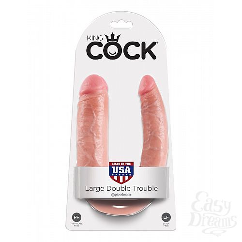 Фотография 5  Двусторонний фаллоимитатор U-SHAPED LARGE DOUBLE TROUBLE - 44,4 см.