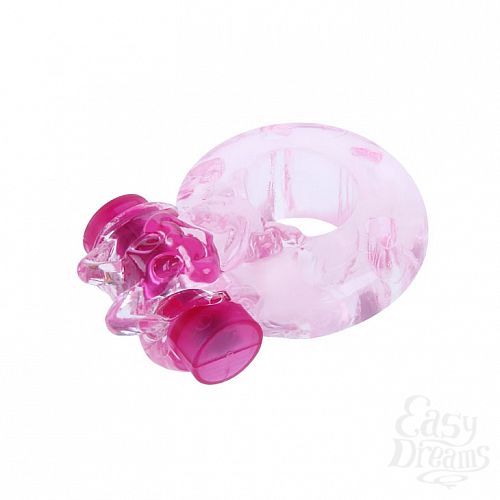 Фотография 2  Эрекционное виброкольцо Pink bunny BI-010082
