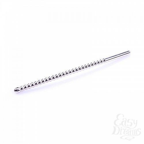 Фотография 1:  Тонкий ребристый мужской зонд в уретру - 0,6 см. Фотография 1:  Тонкий ребристый мужской зонд в уретру - 0,6 см.