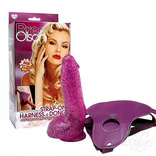���������� 2  ��������� ������� � �������� Bree Olson Glitter Glam Strap-On Harness   Dong - 16 ��.
