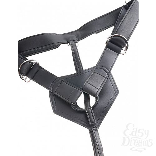 Фотография 5  Страпон Harness со съемной чёрной насадкой King Cock 9 - 23 см.