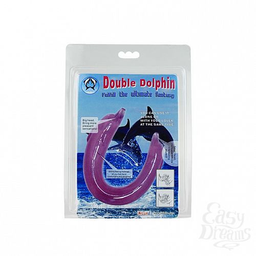 Фотография 1:  Фиолетовый двойной фаллоимитатор Dolphin - 30,5 см. Фотография 1:  Фиолетовый двойной фаллоимитатор Dolphin - 30,5 см.