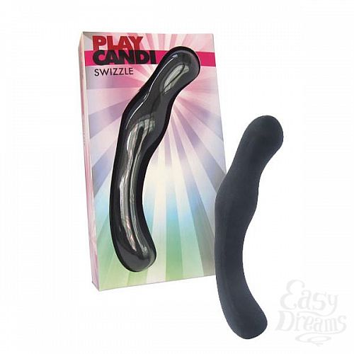 Фотография 2:  Чёрный силиконовый фаллоимитатор PLAY CANDI SWIZZLE - 17 см. Фотография 2  Чёрный силиконовый фаллоимитатор PLAY CANDI SWIZZLE - 17 см.
