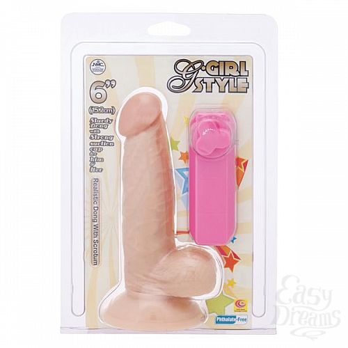 ���������� 2  ������������ ������������ � ��������� � �������� ������� G-GIRL STYLE 6INCH VIBRATING DONG - 15,2 ��.