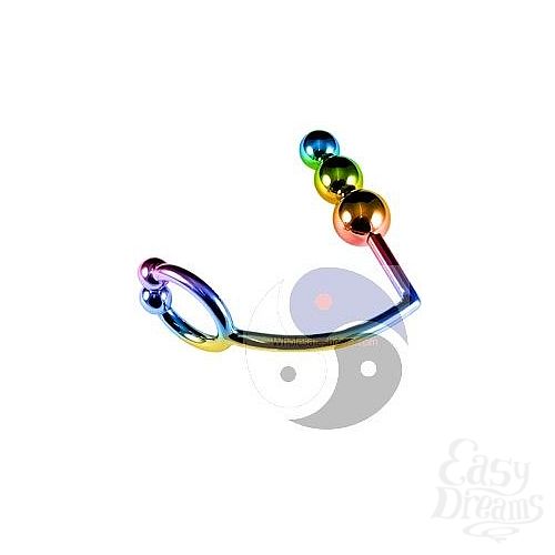 ���������� 1:  �������� ����������� ������ � �������� ������� Rainbow Horse Shoe Cock Ring with Trio of Anal Balls