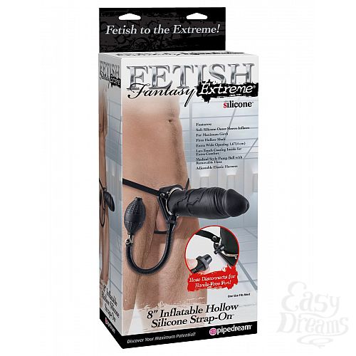 ���������� 4  ����� ����������� � ������� Inflatable Hollow Silicone Strap-On - 20,3 ��