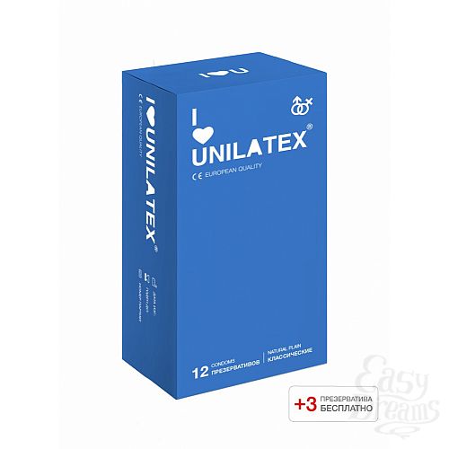 Фотография 1:  Презервативы Unilatex Natural Plain 12 шт +3 шт в подарок 3013Un