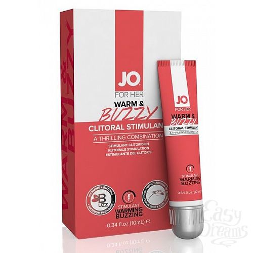 Фотография 1:  Клиторальный крем JO WARM   BUZZY - 10 мл.